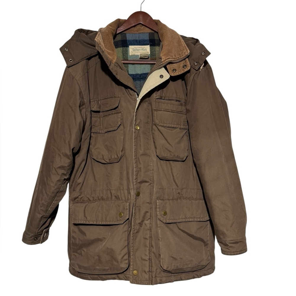 Vintage Barn Chore Coat Men Sz L Tall Corduroy Collar Patch Pickets Winter Fall